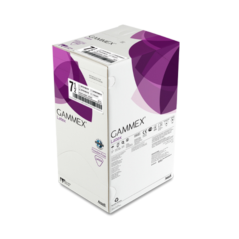 安思爾GAMMEX 330050080綠色無粉乳膠內層外科手套圖片2