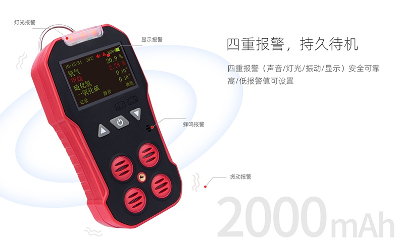 保時安CD4擴散式四合一多參數氣體測定器圖片4