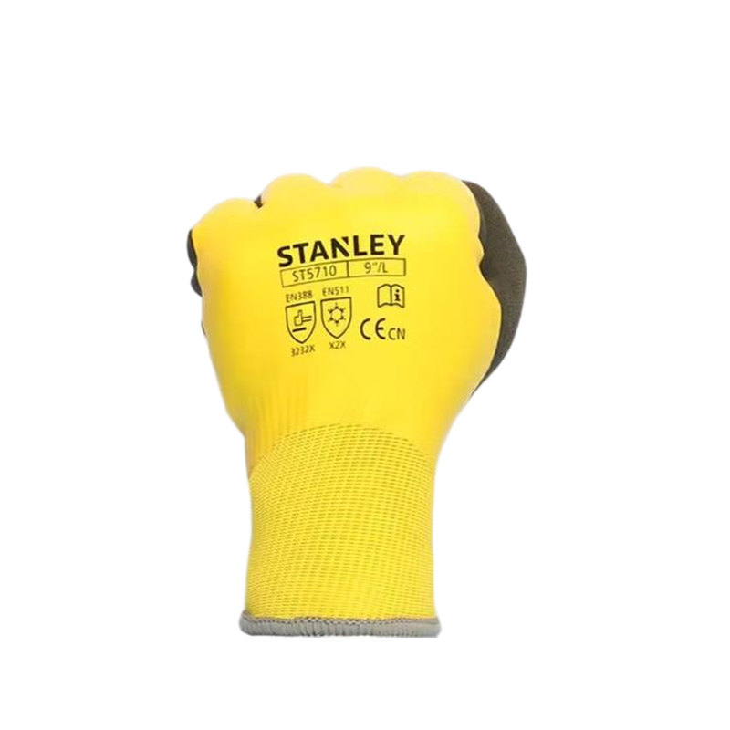 STANLEY史丹利ST5710黃色乳膠涂層耐磨防滑耐低溫手套圖片2
