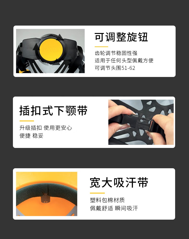 STANLEY史丹利ST1120專(zhuān)業(yè)級(jí)V型透氣工程ABS安全帽7